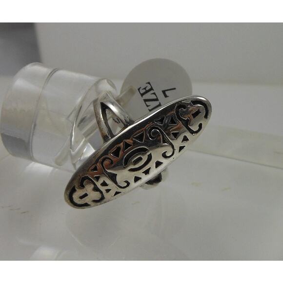 Handmade Tribal Band Ring in Sterling Silver, Size 7 Vintage Statement Jewelry - Picture 7 of 10